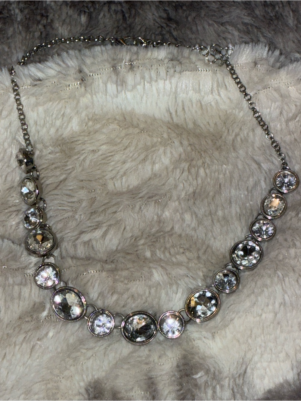Silver Crystal Statement Necklace - Women Jewelry